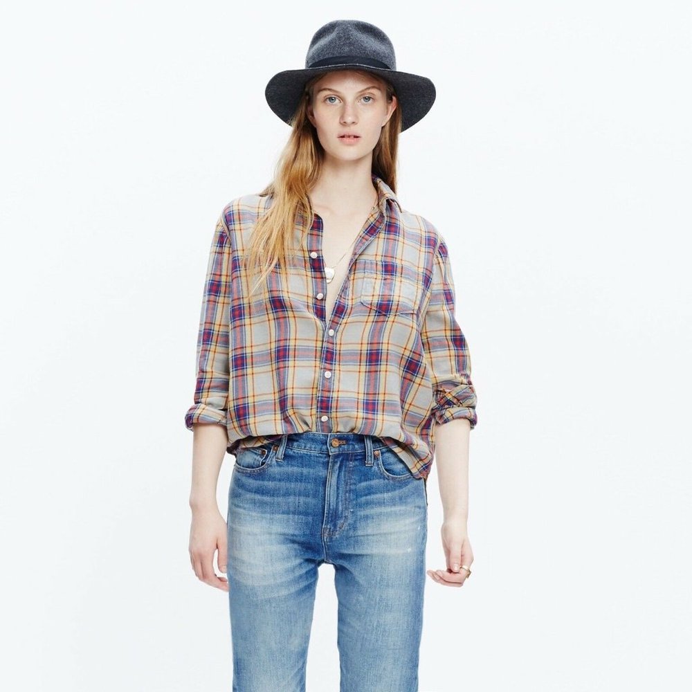 Madewell Rivet Thread Cargo Workshirt Rhoda Plaid